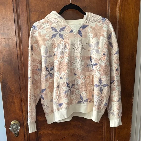 American Eagle Creams and Blues Geometric Design Hoodie Size XS - Picture 3 of 11